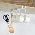 Miniatyrbillede 5 af 5: Krus holder 2 stk. Under hylde krus holder Hvid med 8 kroge Under-C