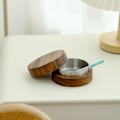 Miniatyrbillede 3 af 4: 1 stk Sølv Askebæger Original Udendørs Design Askebæger med Lukket Låg