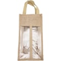 Miniatyrbillede 1 af 5: (2 Flasker Sæde) Burlap Gavepose Stof Rødvin Flaske Tote Taske