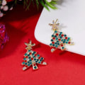 Miniatyrbilde 5 av 5: Juletrær Fargede Diamant Øredobber Zirkon Julepynt
