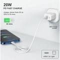Miniatyrbillede 3 af 3: iPhone hurtigoplader USB-C strømadapter 20W + 2m kabel Hvid (1 c