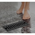 Miniatyrbilde 3 av 4: Rektangulært gulvavløp, 20×10cm svart rustfritt stål langstrakt