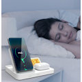 Miniatyrbild 4 av 5: 4 i 1 multifunktionell digital väckarklocka Qi laddning trådlös ch