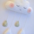 Miniatyrbillede 5 af 5: Cloud Raindrop Pendants Børneværelse Soveværelse Vindue Væg Tint Krybber Være