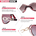 Miniatyrbillede 5 af 5: Retro Polariseret Dame Solbriller Store Stel Overdimensioneret Designer U