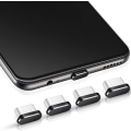Pikkukuva 1 / 5: 4 kappaletta (musta) Usb C -pölypistokkeet Type-C pölysuoja yhteensopiva