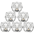 Miniatyrbild 1 av 4: Svart Tealight Ljusstake - Set om 6 Geometriska Ljusstakar
