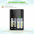 Miniatyrbilde 4 av 5: (Hvit) Universal batterilader for AA/AAA/9V, 6802 hurtiglading