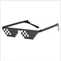 Miniatyrbillede 4 af 5: Sorte Thug Life Briller Meme Solbriller Pixel Sort