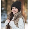 Miniatyrbillede 2 af 3: Lang beanie, varm, vinter, unisex, sort