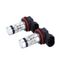 Pikkukuva 1 / 2: 2 kpl 9006/HB4 100W valkoinen LED-ajovalopolttimosarja
