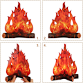 Miniatyrbilde 2 av 5: 3D dekorativt bål i papp 2-pakning Bonfire Center Flame Torch Artific