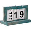 Miniatyrbillede 1 af 5: Kompakt skrivebords kalender med træ enkelt blad grøn præsentation
