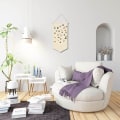Miniatyrbild 5 av 5: 1 st beige emaljerad canvas väggmonterad displayställ för broscher