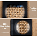 Miniatyrbillede 3 af 5: Stofforstørrelsesglas - LED 10X linse foldestativ stof klud firkant