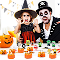 Miniatyrbillede 5 af 5: Batteridrevne Tealights Græskarlys, 12 stk. Græskar Hallowe