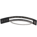 Miniatyrbild 5 av 5: Herr svart äkta läder mode armband legering knappar manschett