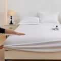 Miniatyrbillede 2 af 5: Sengesæt - hvid, 160 x 200 cm - tyk madras 35 cm snit - bru