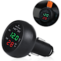 Miniatyrbilde 2 av 3: 1 stk 12-24V billaderkontakt med USB-port/voltmeter/termometer