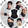 Miniatyrbillede 4 af 5: Sort Unisex Elastisk Halsvarmer, Rørformet Halsvarmer Hurtigtørrende A