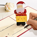 Miniatyrbild 5 av 5: 4 st 3D julkort, julkort med kuvert Pop Up Chris