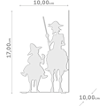 Miniatyrbillede 4 af 4: Metal Don Quixote bogstøtter. Inspireret af Cervantes' værk.
