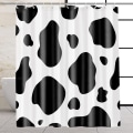 Miniatyrbillede 1 af 5: Cow Print bruseforhæng til badeværelse, Hide of a Cow med sort S