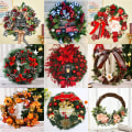 Miniatyrbilde 2 av 5: （5）Julekrans, julestjerne, adventskrans, dørkrans,