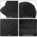 Miniatyrbild 2 av 4: 1PC Svart Vinter Stickad Termisk Balaclava Mössa med Varm Fleece L