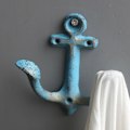 Pikkukuva 4 / 5: Musta vintage-tyylinen valurautainen kuvioitu navigaatioankkuri seinäkoukku