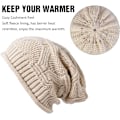 Miniatyrbilde 2 av 5: 2 stk. Dame Vinterlue med Pompom, Varm Strikket Lue med Fleece