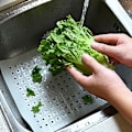Miniatyrbillede 4 af 5: Hvid 2-pak køkkenvaskbeskyttelsesmåtter holdbare skridsikre gummi
