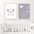 Miniatyrbillede 3 af 5: 3 plakater 40x50cm Børneværelse Dekoration Børneværelse Dyr Enhjørning Q