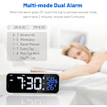 Miniatyrbild 3 av 5: Digital väckarklocka, digital skrivbordsklocka med dubbel snooze-larm