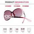 Miniatyrbillede 4 af 5: Retro Polariseret Dame Solbriller Store Stel Overdimensioneret Designer U
