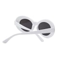 Miniatyrbillede 3 af 5: Hvide store runde retro solbriller sort glas hvid