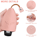 Miniatyrbillede 3 af 5: (Pink + Sort) Læder Bilnøgle Etui, 2stk Bærbar Vandtæt Lar