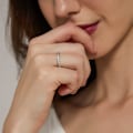 Miniatyrbild 3 av 5: Vigselring Cubic Zirconia Halv evighet Stackable Förlovnings Ri