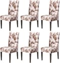 (Coffee-Tie Dye, 6-pack) Matstolsöverdrag Set om 6, Stretch Matstolsöverdrag