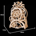 Miniatyrbild 5 av 5: Träklocka 3D Träkonstruktionssats utan lim Laserskurna 3D