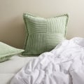 Miniatyrbillede 2 af 5: 2-delt sæt grønne, stribede patchwork forår/sommer brede side p