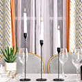 Miniatyrbilde 3 av 3: Matte svart lysestake sett med 3 for koniske lys, bryllup,