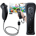 Miniatyrbillede 3 af 3: Sæt med 2 sorte controllere til Wii, bevægelsescontroller, fjernbetjening, Remo