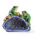 Miniatyrbillede 1 af 5: Dekorative dyr til have frø sol lys statue dyr