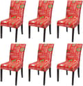 (God Jul, 6-pack) Stretchiga stolskydd med jultema