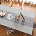 Miniatyrbilde 3 av 5: Rektangulær grå duk, 135 * 300cm lin bomull retro grå