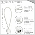 Miniatyrbilde 2 av 5: Hvit sett med 10 stk Heavenly Curtain Tensioner Elastic Rope St