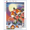 Miniatyrbilde 2 av 5: （5）4 stk DIY diamantmaleri julekit, 5D juleembr