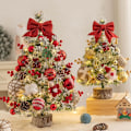 Miniatyrbild 5 av 5: (Rosa) Miniatyr skrivbordsjulgran, 45 cm skrivbordsminiatyr liten julgran