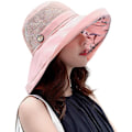 Miniatyrbillede 1 af 5: Mesh Solhatte til kvinder, UPF UV-beskyttelse, pakbar, bred skygge,